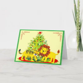 Festividades Cartão de Natal do Leão e do Tigre Amoroso