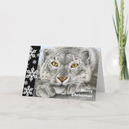 Festividades Cartão de Natal do Leopardo da Neve