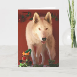 Festividades Cartão de Natal do Lobo Ártico
