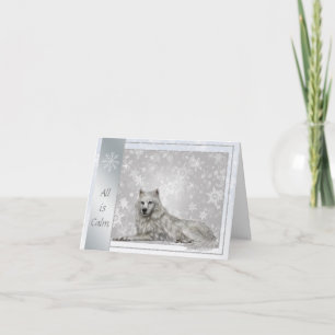 Festividades Cartão de Natal do Lobo Silver Elegante