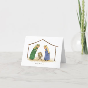 Festividades Cartão de Natal do Menino Jesus com Maria e José