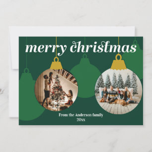 Festividades Cartão de Natal do Ornament com duas fotos
