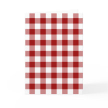 Cartão de Natal do Padrão de Gingham Vermelho e Br