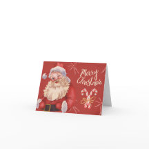 Cartão de Natal do Papai Noel Antigo 4x6 – Dobrado