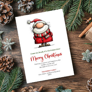 Festividades Cartão de Natal do Papai Noel Engraçado Cumpriment