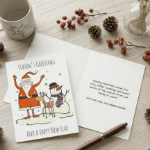 Cartão de Natal do Papai Noel Minimal Hygge