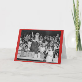 Festividades Cartão de Natal do Papai Noel Vintage com Crianças