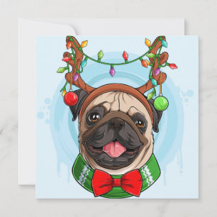 Festividades Cartão de Natal do Pug