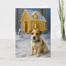 Festividades Cartão de Natal do Russell Terrier