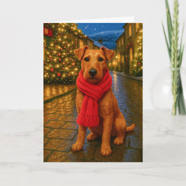 Festividades Cartão de Natal do Terrier Irlandês