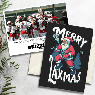 Festividades Cartão de Natal do Time de Lacrosse Funny Merry La