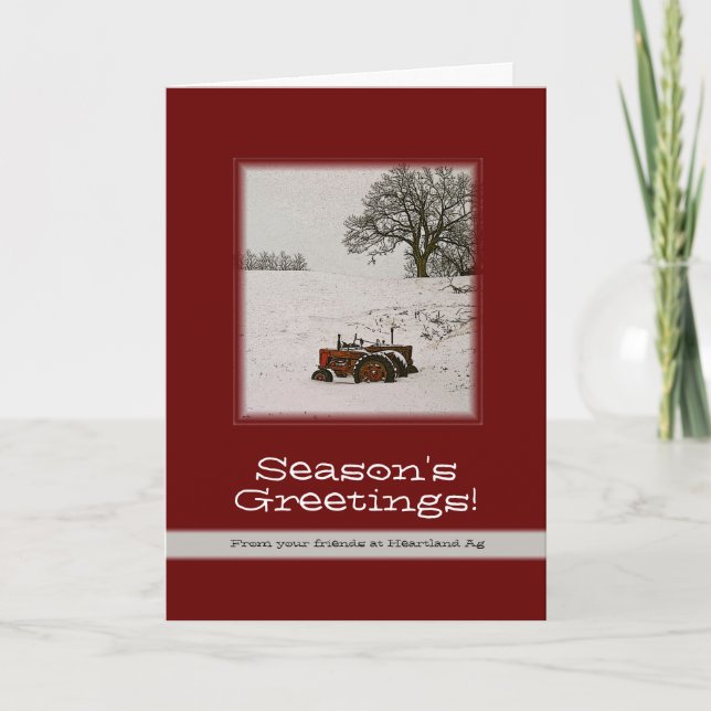 Festividades Cartão de Natal do Trator: Adicione o Nome da Sua  (Frente)