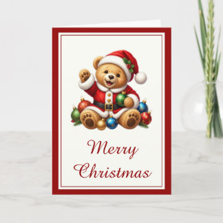 Festividades Cartão de Natal do Ursinho Teddy Santa