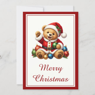 Festividades Cartão de Natal do Ursinho Teddy Santa