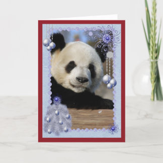 Festividades Cartão de Natal do urso de panda gigante