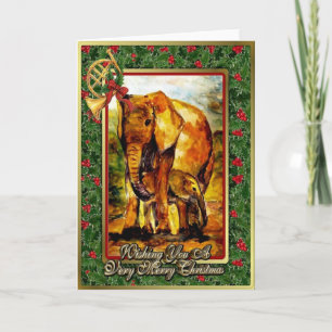 Festividades Cartão de Natal do Vazio de Elefante Africano