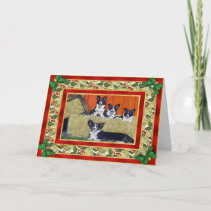 Festividades Cartão de Natal do vazio do cão do Corgi de Gal