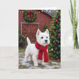 Festividades Cartão de Natal do West Highland Terrier