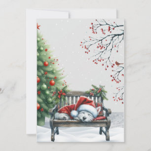 Festividades Cartão de Natal do Westie Adormecido