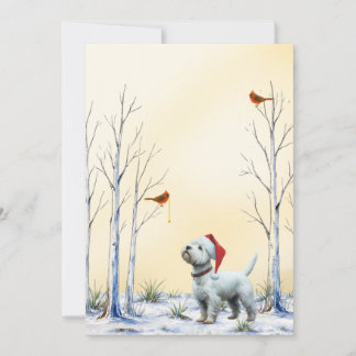 Festividades Cartão de Natal do Westie de Inverno com Chapéu e