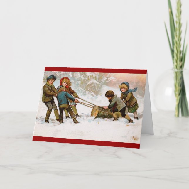 Festividades Cartão de Natal do Yule Log (Frente)