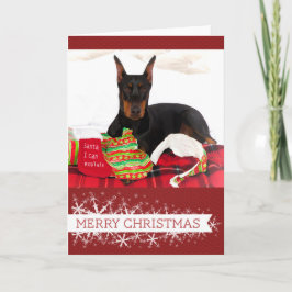 Festividades Cartão de Natal Doberman Pinscher