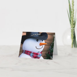 Festividades Cartão de Natal Doblado Homem de Neve do Ocidente