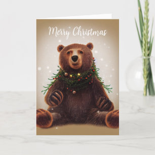 Festividades Cartão de Natal dobrado com Urso