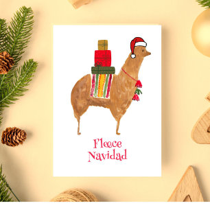 Festividades Cartão de Natal Dobrado Desenhado à Mão de Alpaca