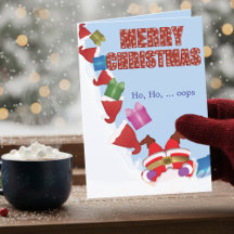 Cartão de Natal Dobrado do Papai Noel Engraçado
