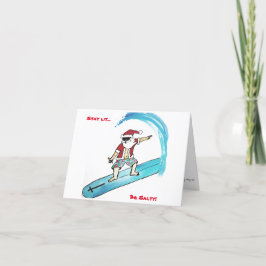Festividades Cartão de Natal dobrado do Papai Noel Surfista