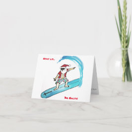 Festividades Cartão de Natal dobrado do Papai Noel Surfista