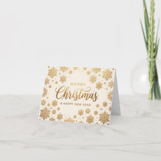 Festividades Cartão de Natal Dobrado Floco de Neve Dourado