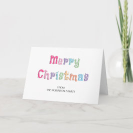 Festividades Cartão de Natal Dobrado Multicolorido Feliz Natal