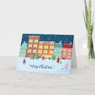 Festividades Cartão de Natal Dobrável Noite de Natal