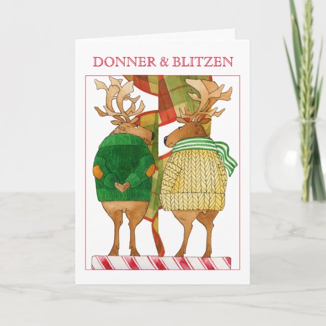 Festividades Cartão de Natal DONNER BLITZEN (Frente)