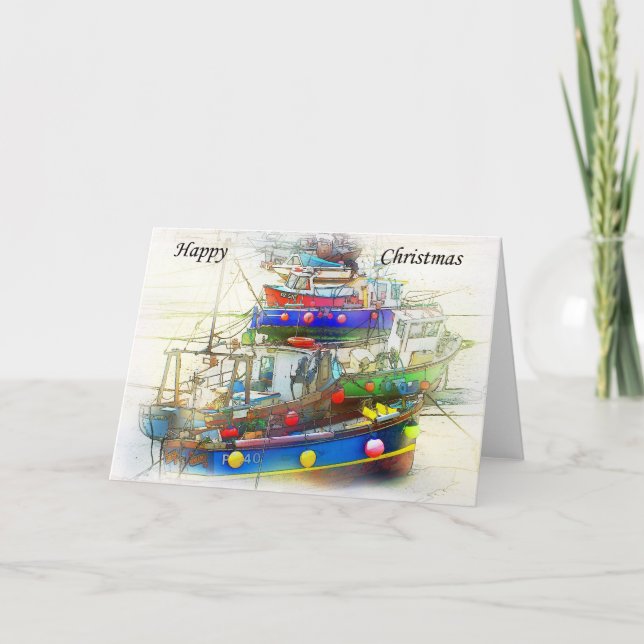 Festividades Cartão de Natal dos barcos (Frente)