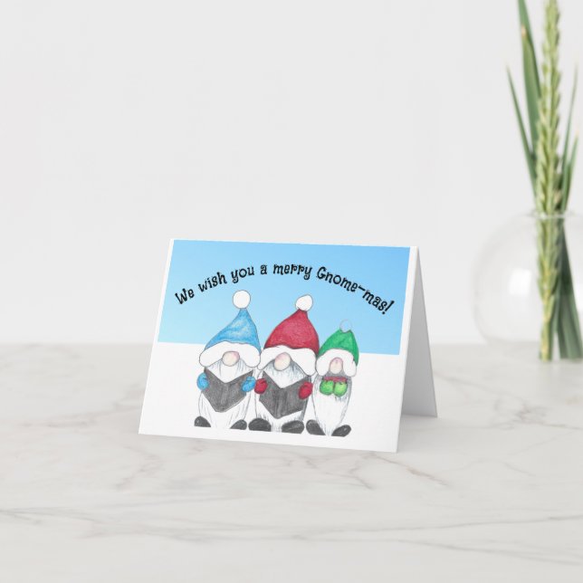 Festividades Cartão de Natal dos gnomos (Frente)