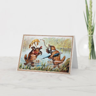 Festividades Cartão de Natal dos Patos Vitorianos