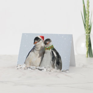 Festividades Cartão de Natal dos pinguins do partido