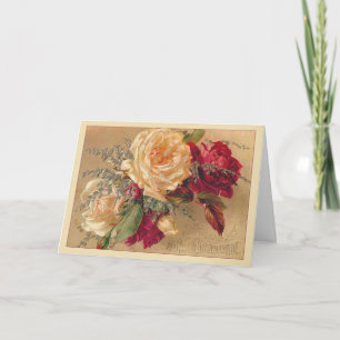 Festividades Cartão de Natal dos rosas do Victorian