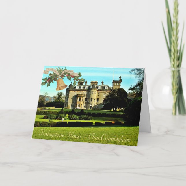 Festividades Cartão de Natal Dourado do Castelo de Cunningham C (Frente)