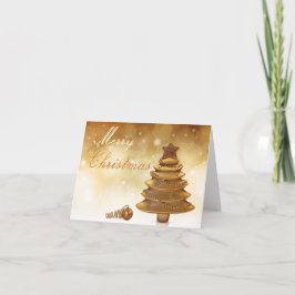 Festividades Cartão de Natal Dourado Elegante