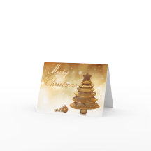 Cartão de Natal Dourado Elegante