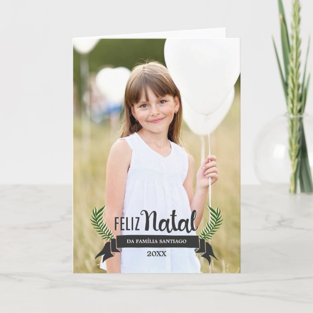 Festividades Cartão de Natal Elegante (Frente)