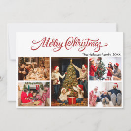 Festividades Cartão de Natal Elegante com 5 Fotos