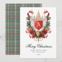 Cartão de Natal Elegante Crest