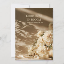 Cartão de Natal Elegante Dahlia Neutro