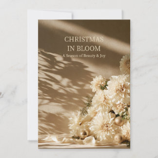 Festividades Cartão de Natal Elegante Dahlia Neutro