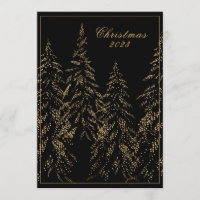 Cartão de Natal Elegante de Feriado Glitter Dourad